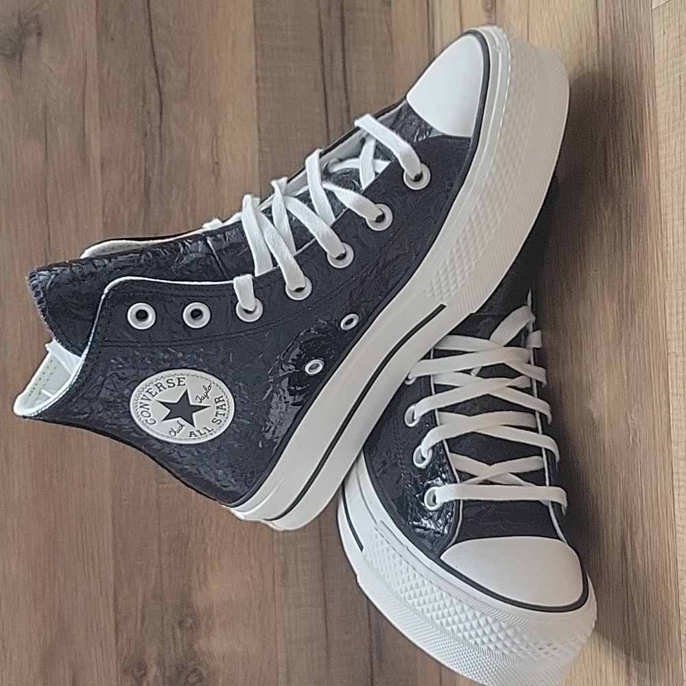 Converse Black and White High-Top Sneakers - Picture 5 of 14